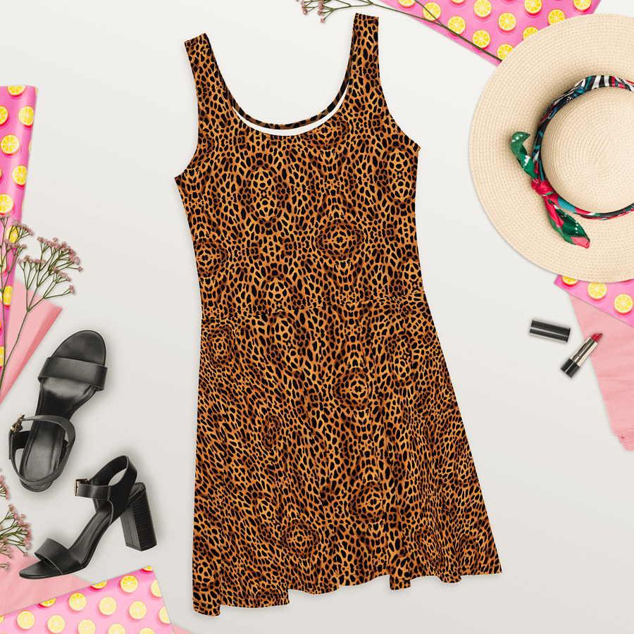 Wild Elegance: Jaguar Print Skater Dress for Statement Style product image (3)