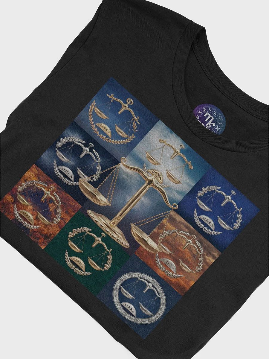 Unisex Libra Zodiac T-Shirt - Exclusive Scales Collage Design product image (7)