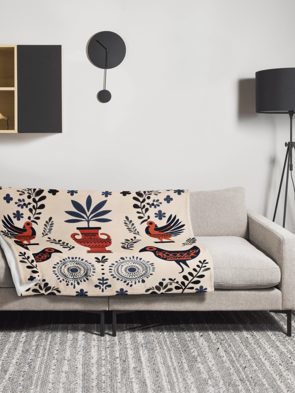 Hellenic Folk Elegance: Greek Heritage Throw Blanket product image (8)