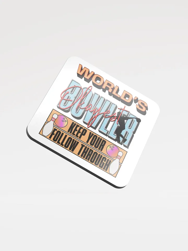 World's Okayest Bowler Cork Coaster product image (1)
