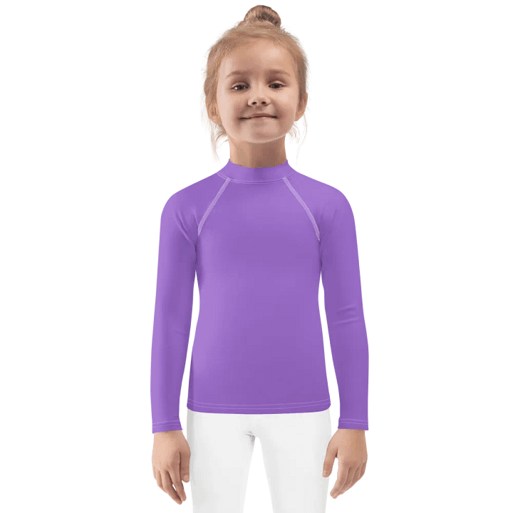 Kids Plain Color Amethyst Rash Guard product image (1)