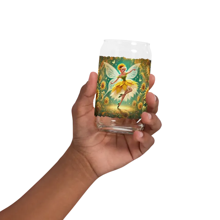 Sunflower Fairy Enchanting Glass with Optional Lid and Straw product image (2)