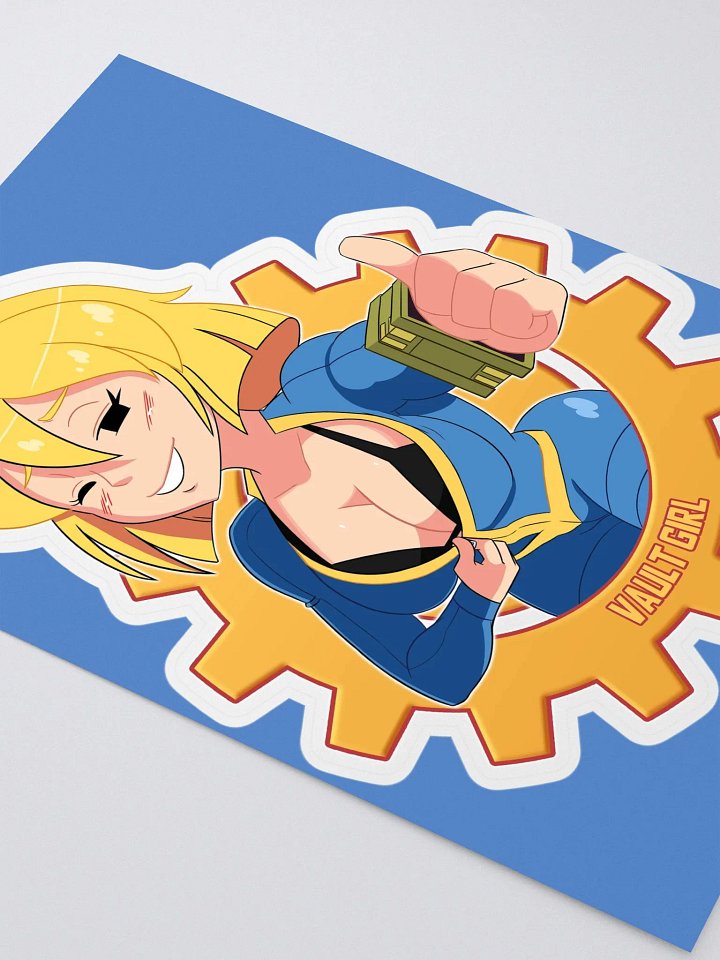 "Just a Peek" Thumbs-Up Vault Girl Sticker Sheet product image (2)