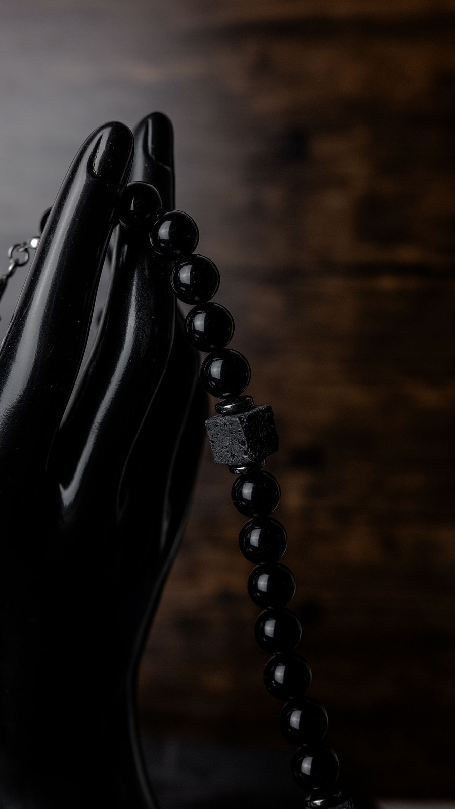 Onyx & Lava Stone Beaded Necklace product image (6)