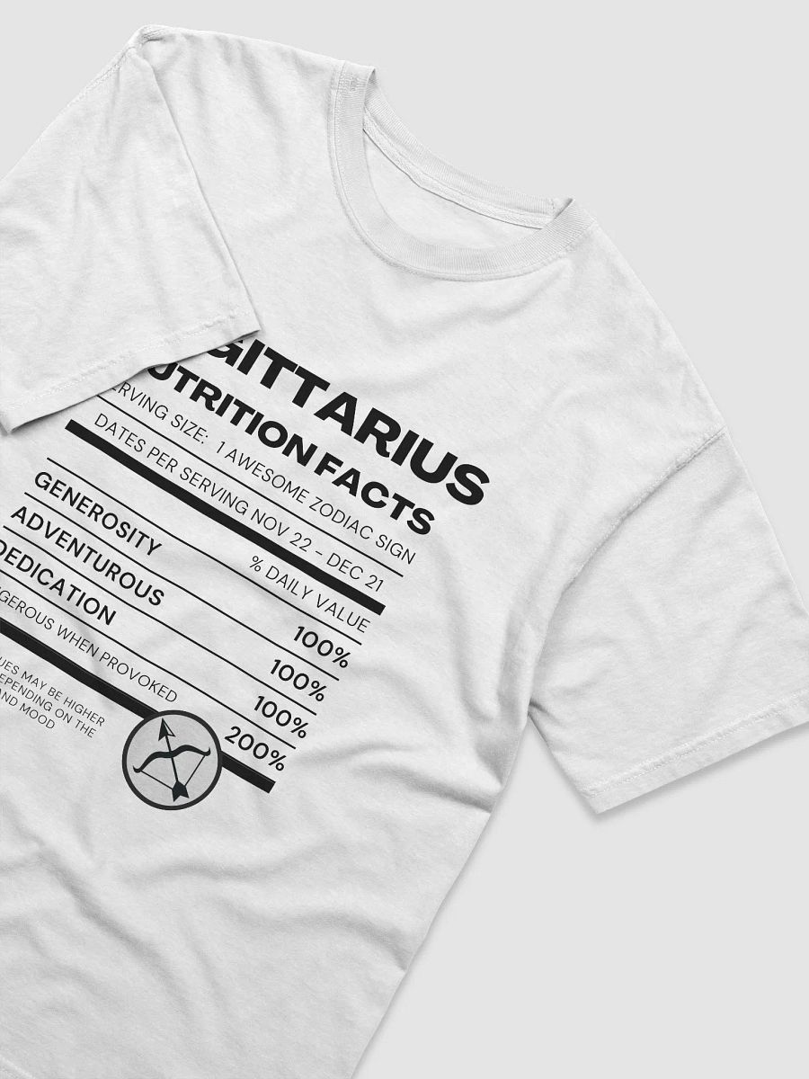 Sagittarius Nutrition Facts T-Shirt (Black Writing) product image (15)