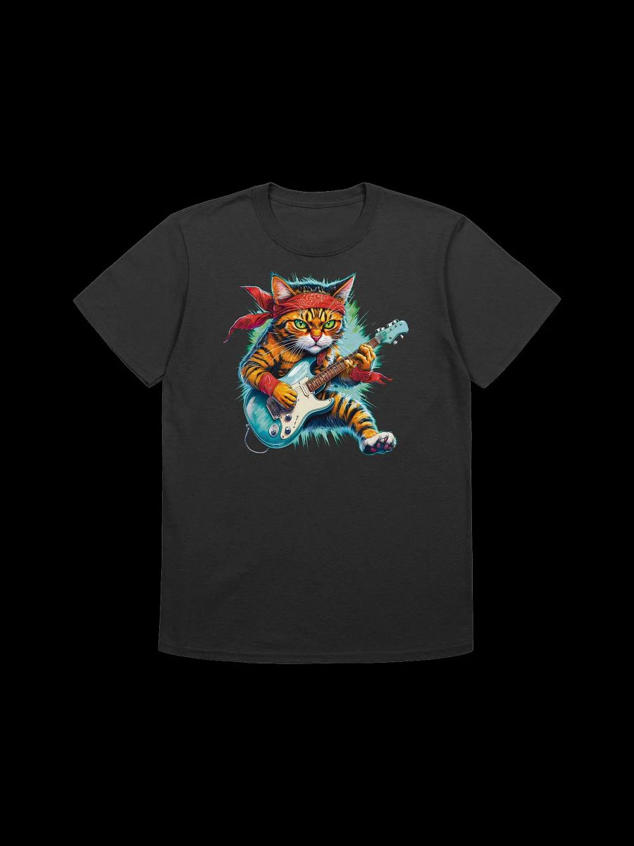 Music Lover-Rockin' Cat-Cool Cat Playing Guitar T-Shirt product image (17)