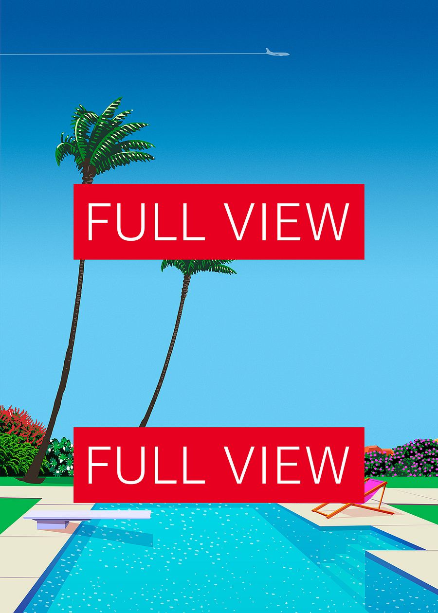 Texas, USA, pool, beach — City Pop art, retrowave/vaporwave poster, 80s, aesthetic poster product image (5)