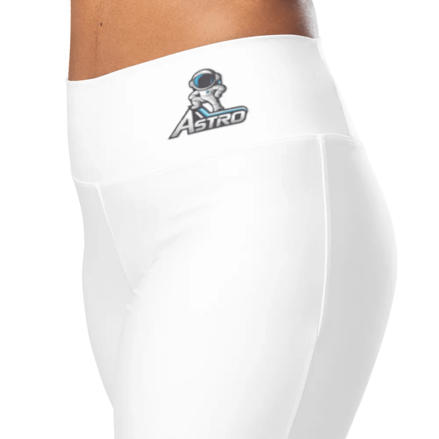 Astro Women's High-Waisted Flare Leggings with Smartphone Pocket and UPF 50+ - White product image (5)