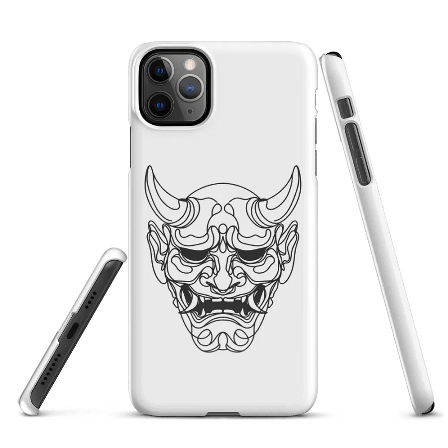 Oni Mask Line Art Design Tough iPhone Case product image (1)