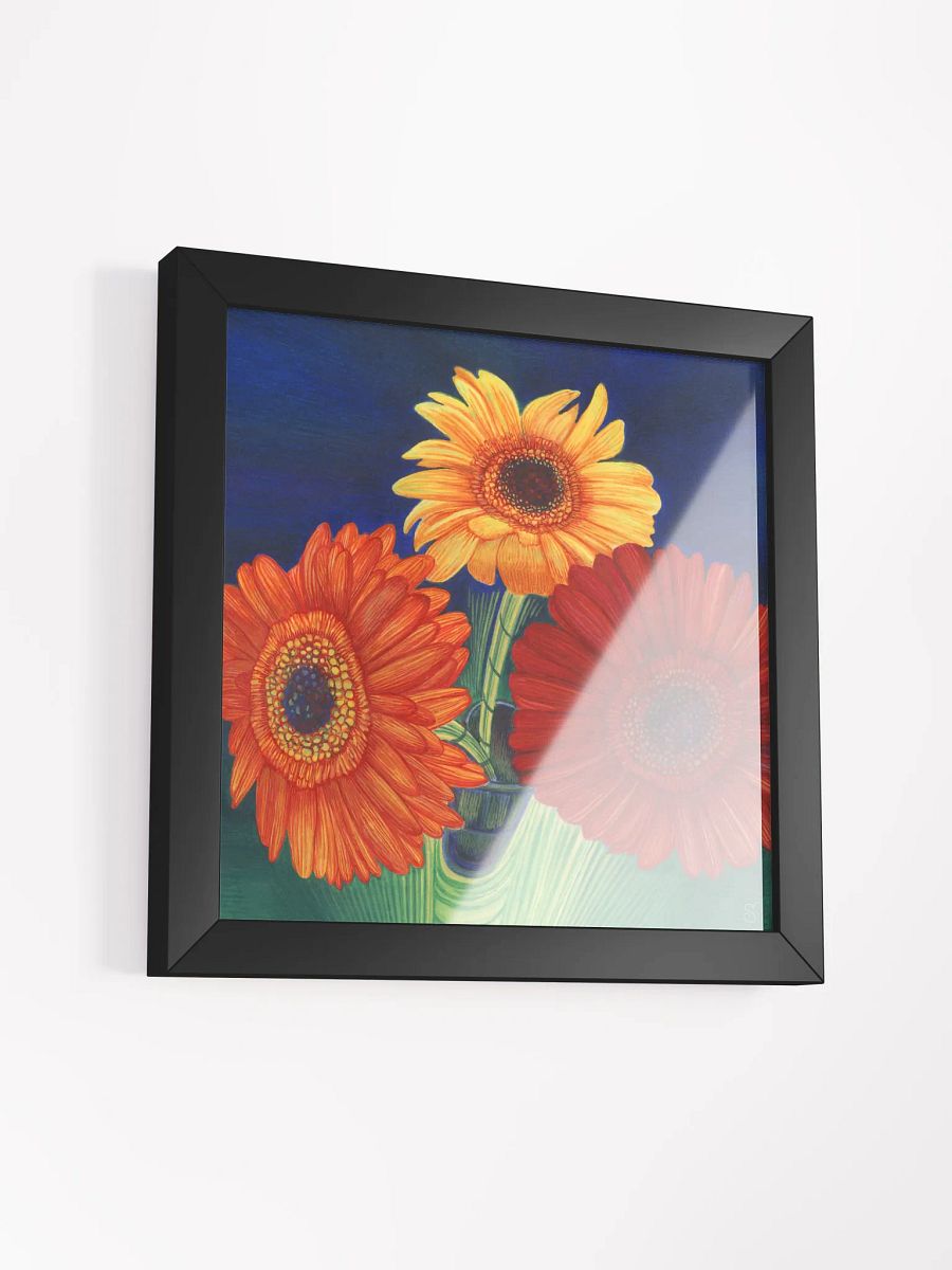 Vibrant Matte Poster in Ayous Wood Frame - 3 Bright Gerberas product image (35)