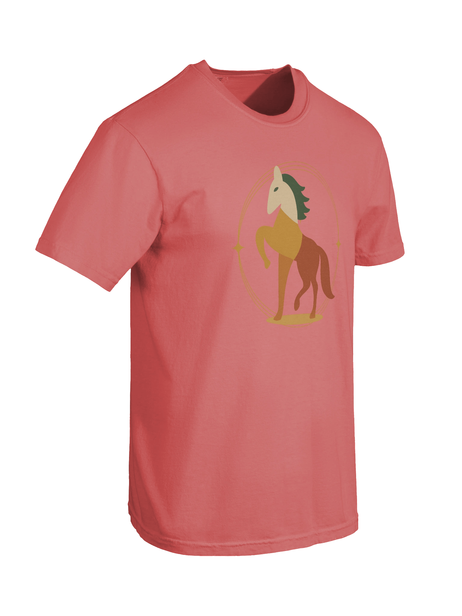 Patchwork Stallion – Modular Myth on Cotton - Star-Framed Statement Tee - by M-Art & Design product image (3)