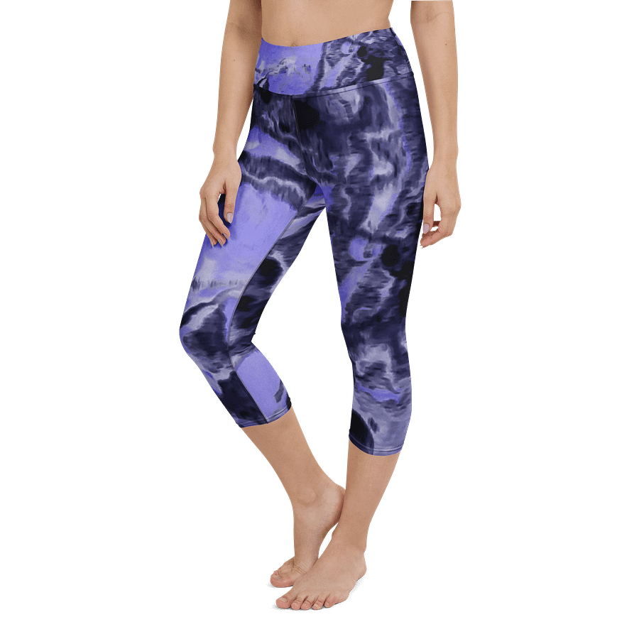 Purple Fluid Art Capri Leggings product image (6)