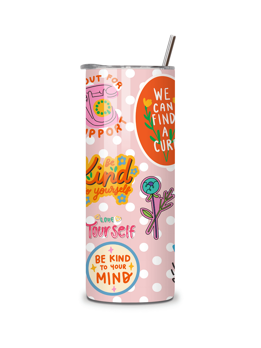 Inspirational Quotes 20oz Skinny Tumbler, Motivational Design, Double-Walled Insulated Stainless Steel, Metal Straw, Gift for Women, Teens, and Positivity product image (4)