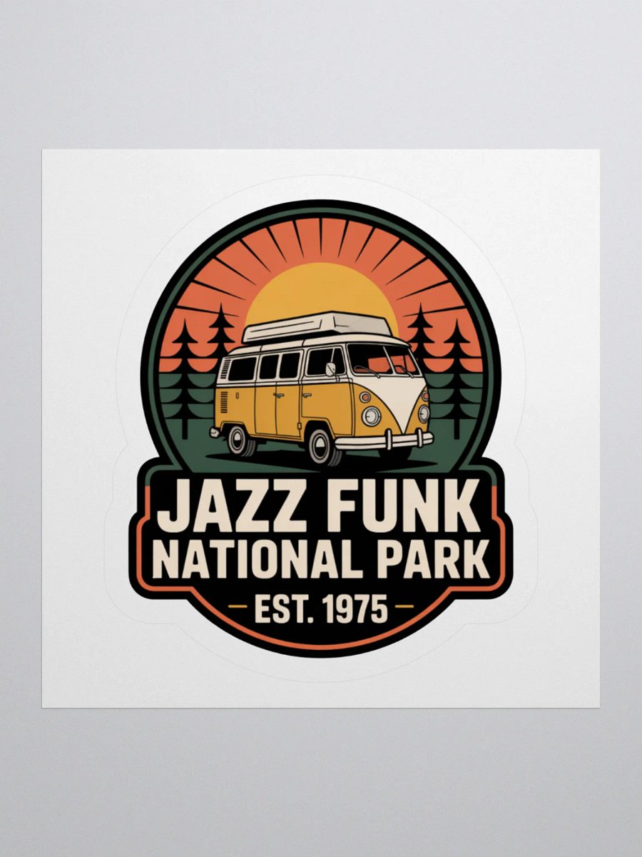 Jazz Funk National Park Sticker - Retro 70s Camping & Music Van Decal product image (1)