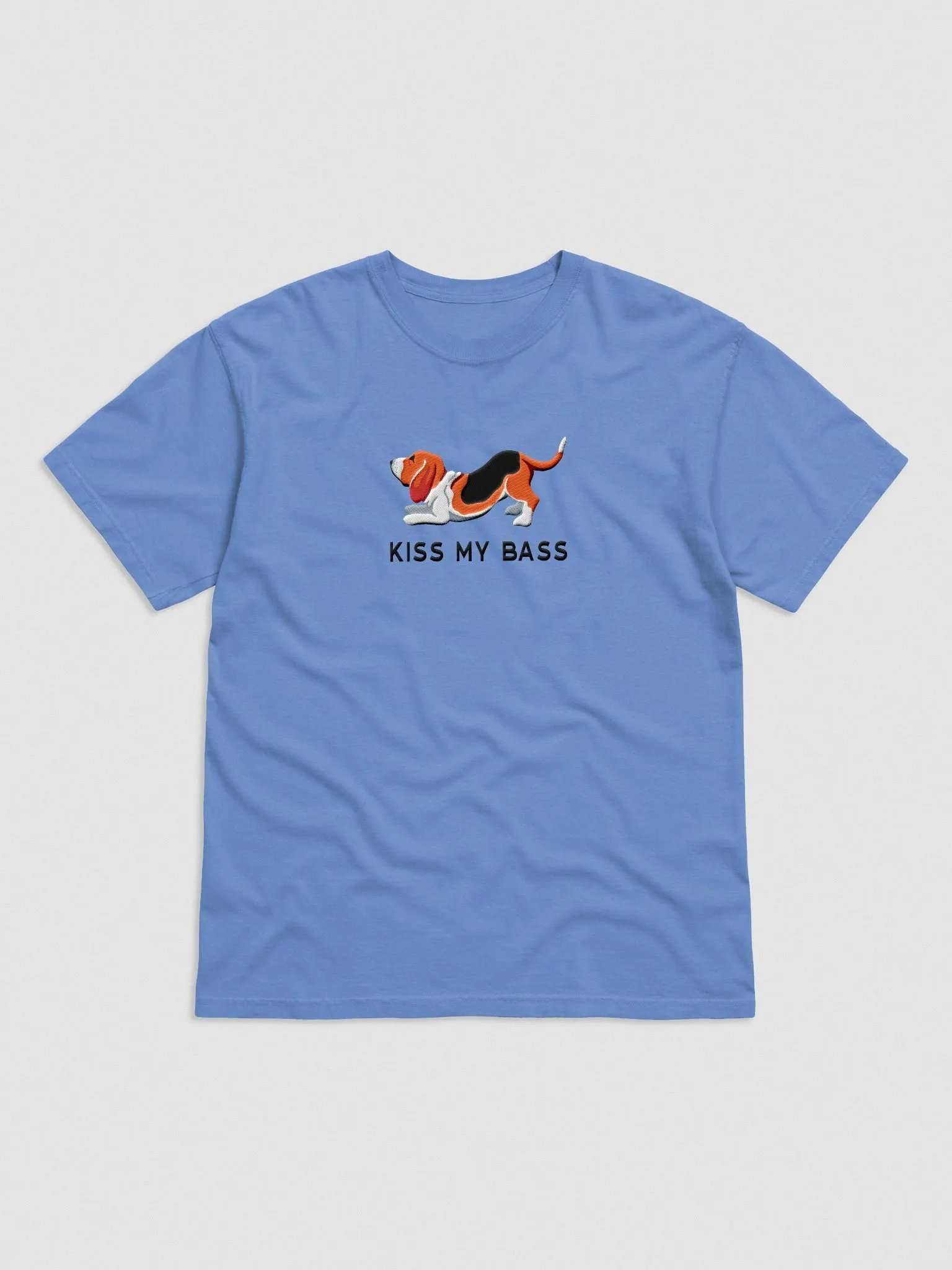 Kiss My Bass T-Shirt(Embroidered) of a Basset Hound(2) product image (4)
