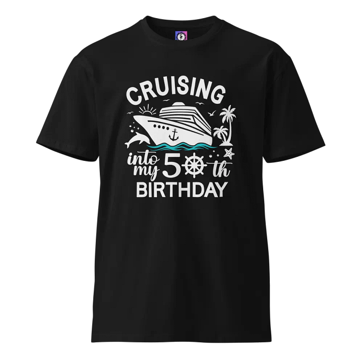 Cruising Into My 50th Birthday Premium Unisex Dark Colours T-shirt product image (1)
