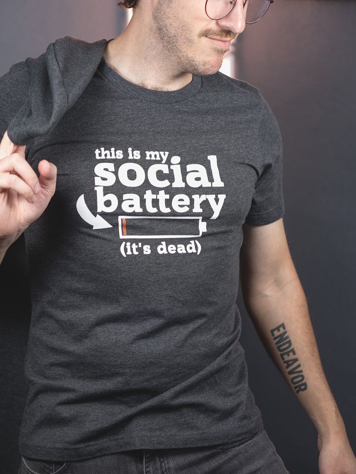 This Is My Social Battery (It's Dead) Tee - Grey product image (1)