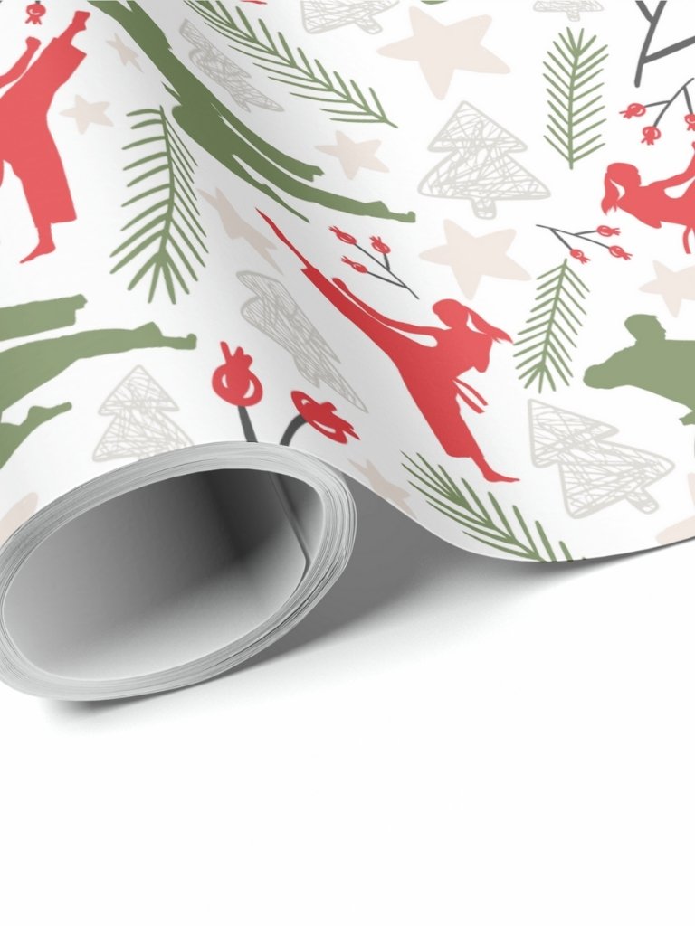Martial Arts Christmas Gift Wrapping Paper product image (1)
