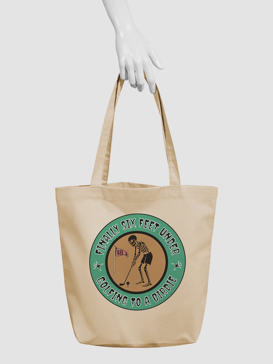 Finally Six Feet Under Golfing To A Birdie Eco-Friendly Skeleton Tote Bag product image (6)