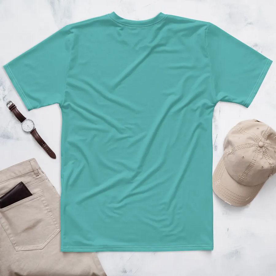 Plain Turquoise Blue True Summer Men's Crewneck Polyester Heavyweight Premium T-Shirt by Treasure Pie product image (2)