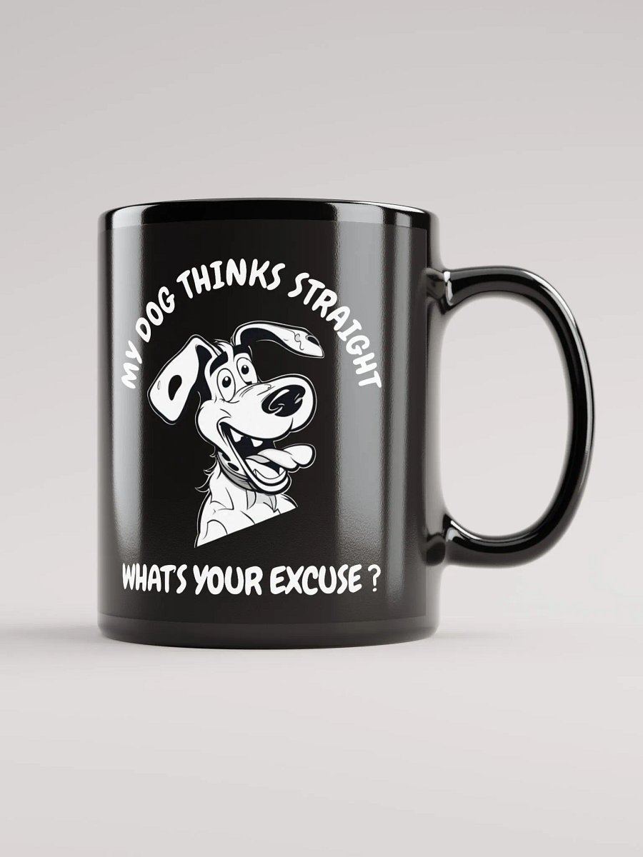 Playful Pup Black Glossy Mug product image (1)