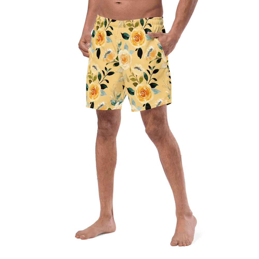 Yellow Rose Delight Mens Swimming Trunks product image (7)