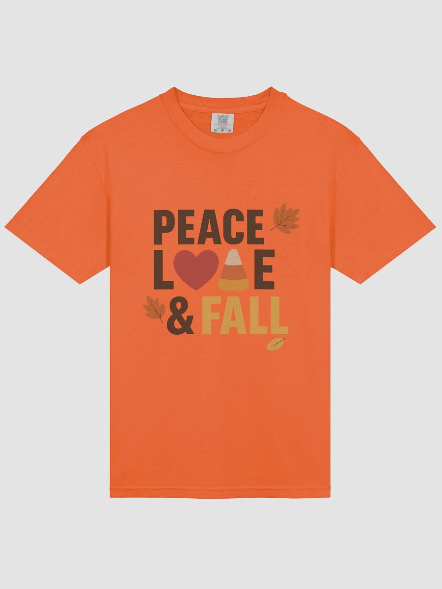 Peace Love & Fall Candy Corn Shirt - Cozy Autumn Graphic Tee, Orange Fall Shirt for Women, Thanksgiving & Pumpkin Patch Outfit product image (5)