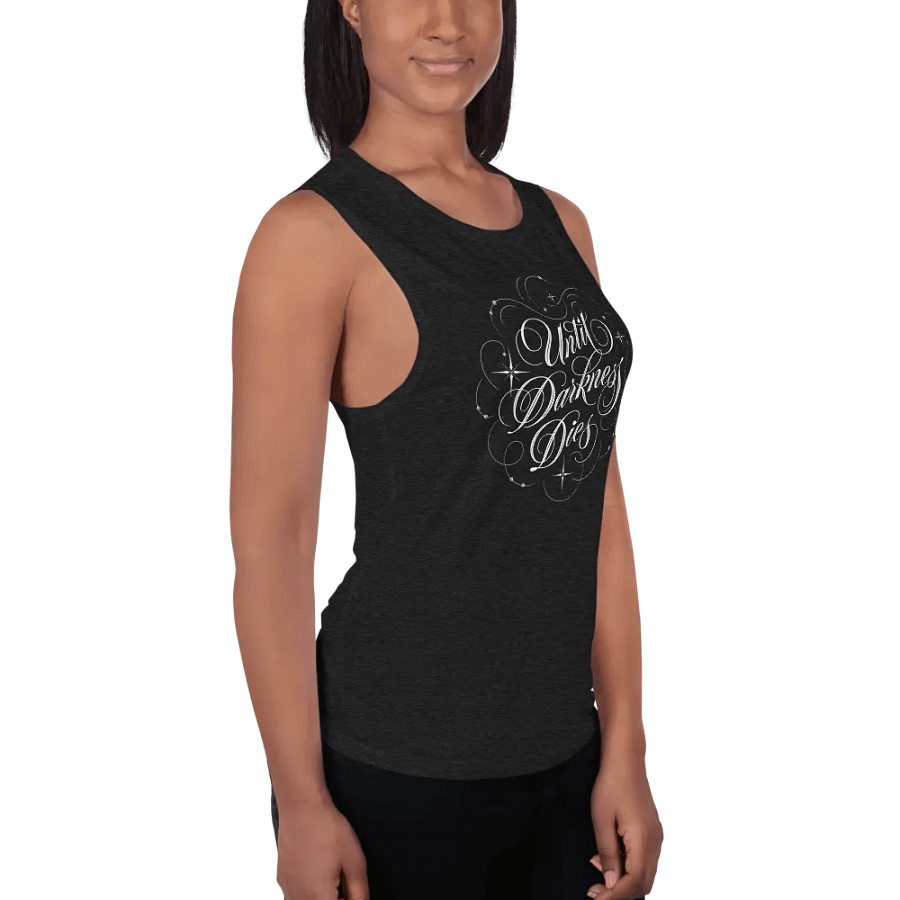 Until Darkness Dies (swirls design) Bella+Canvas Women's Flowy Muscle Tank product image (4)