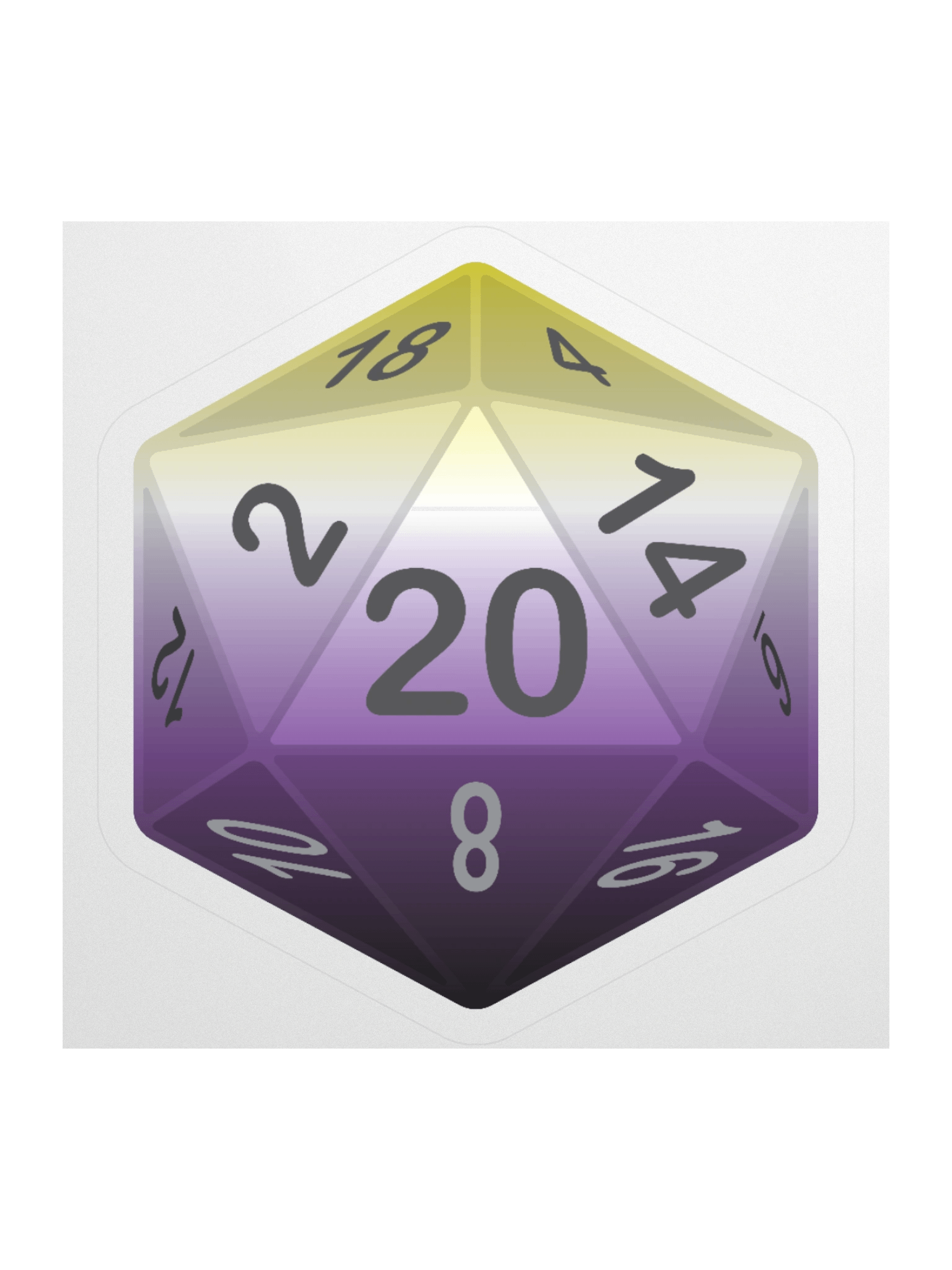Non-binary Pride D20 Sticker product image (3)