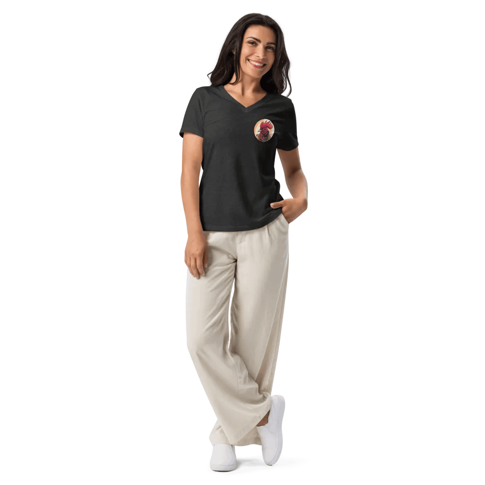 Back Print V-Neck women's cock aficionado T-shirt product image (46)