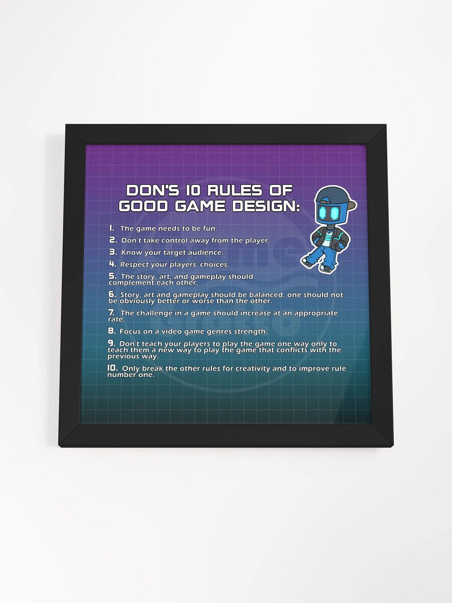 Don's 10 Rules of Good Game Design Framed Poster product image (4)