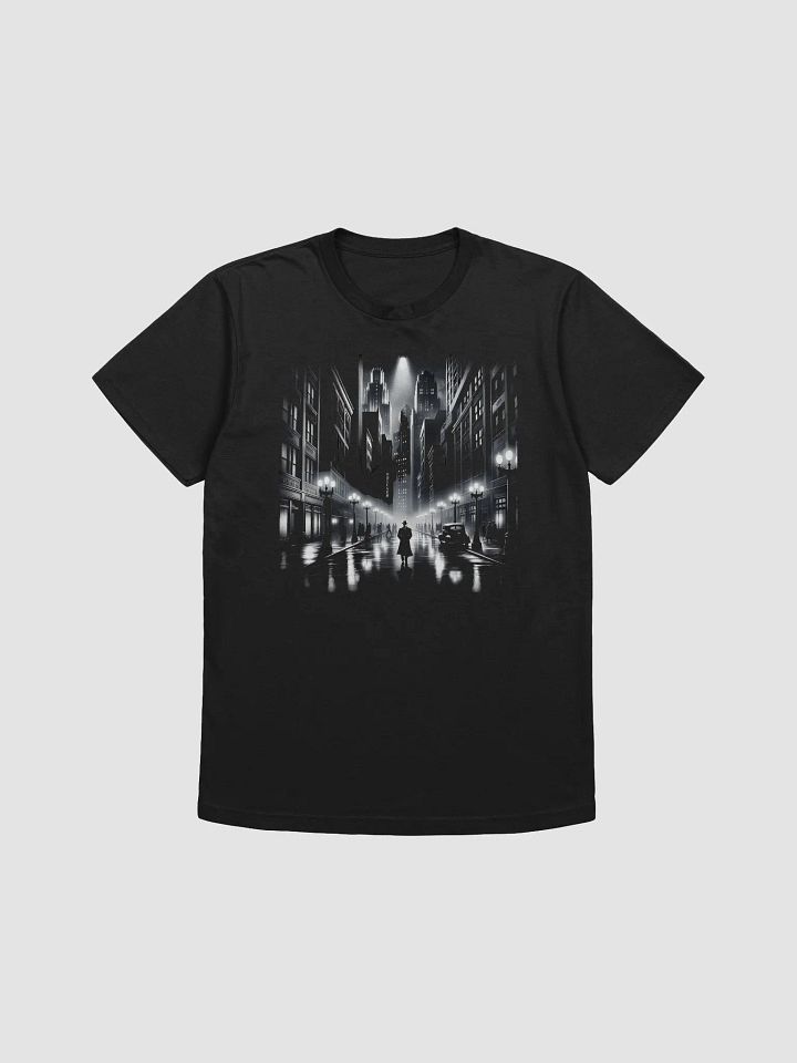 Chicago Nocturne: Vintage Film Noir Scene (Front Print Mens Tee) product image (1)