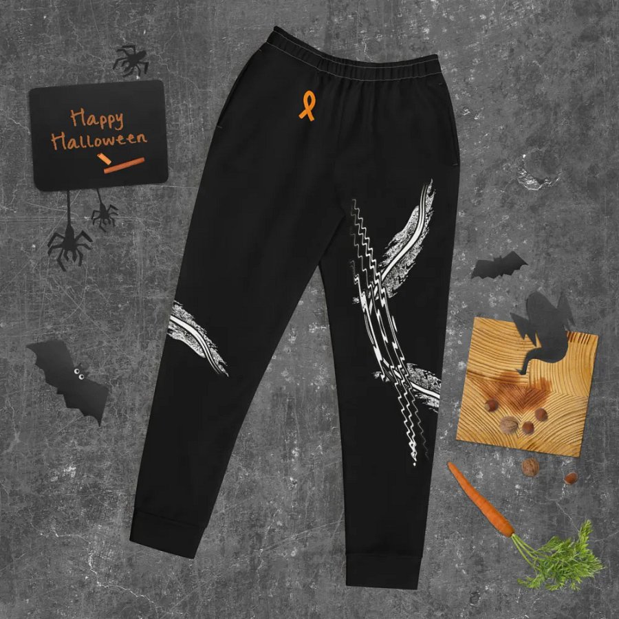 White HApex Gear White Logo Cancer Awareness Orange Ribbon. Black Women's Joggers product image (11)