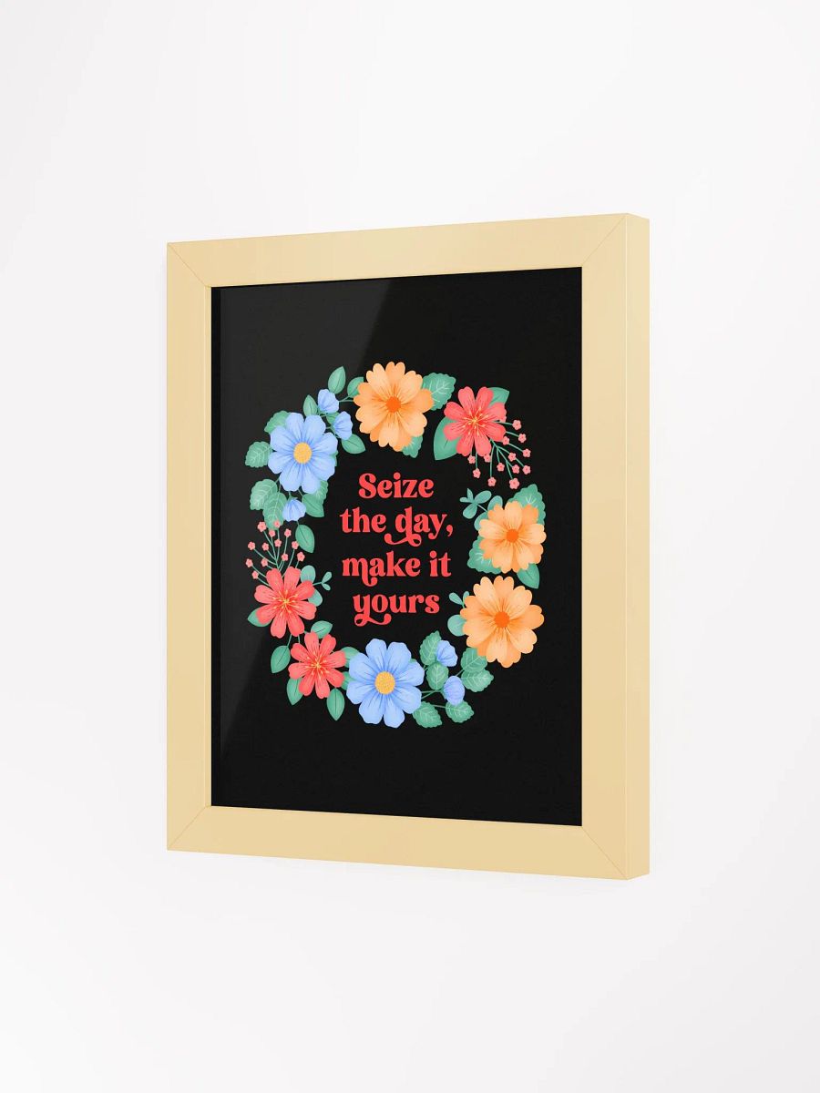 Seize the day make it yours - Motivational Wall Art Black product image (3)