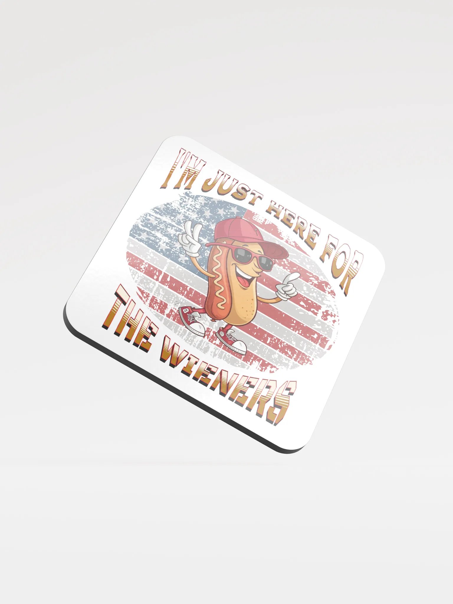 Im Just Here For The Wieners Hotdog Patriotic Peace Coaster product image (2)