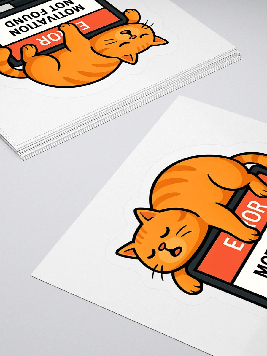 Motivation Not Found Cat Kiss Cut Stickers product image (12)