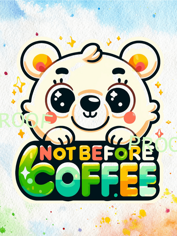Not Before Coffee Bear – Instant Download Graphic Design product image (1)