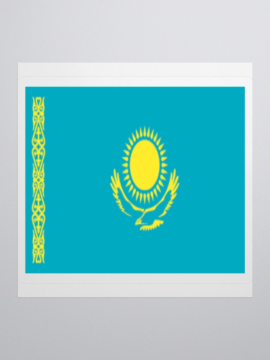 Kazakhstan Flag Sticker | Sun and Eagle Design | Durable Vinyl | 3 Sizes product image (1)