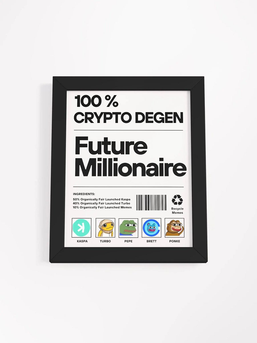 100% Crypto Degen (Framed Poster) product image (3)