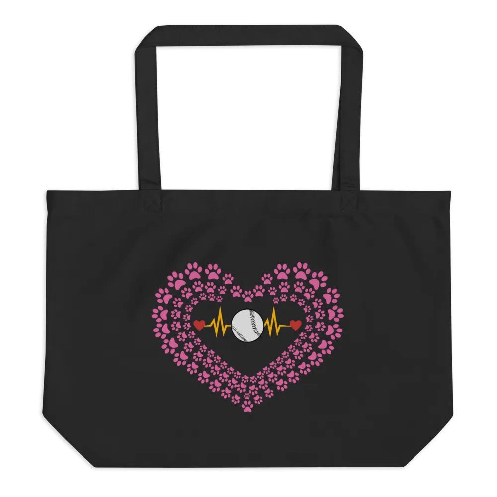 Heart Paw Print Baseball Bloom Tote product image (1)