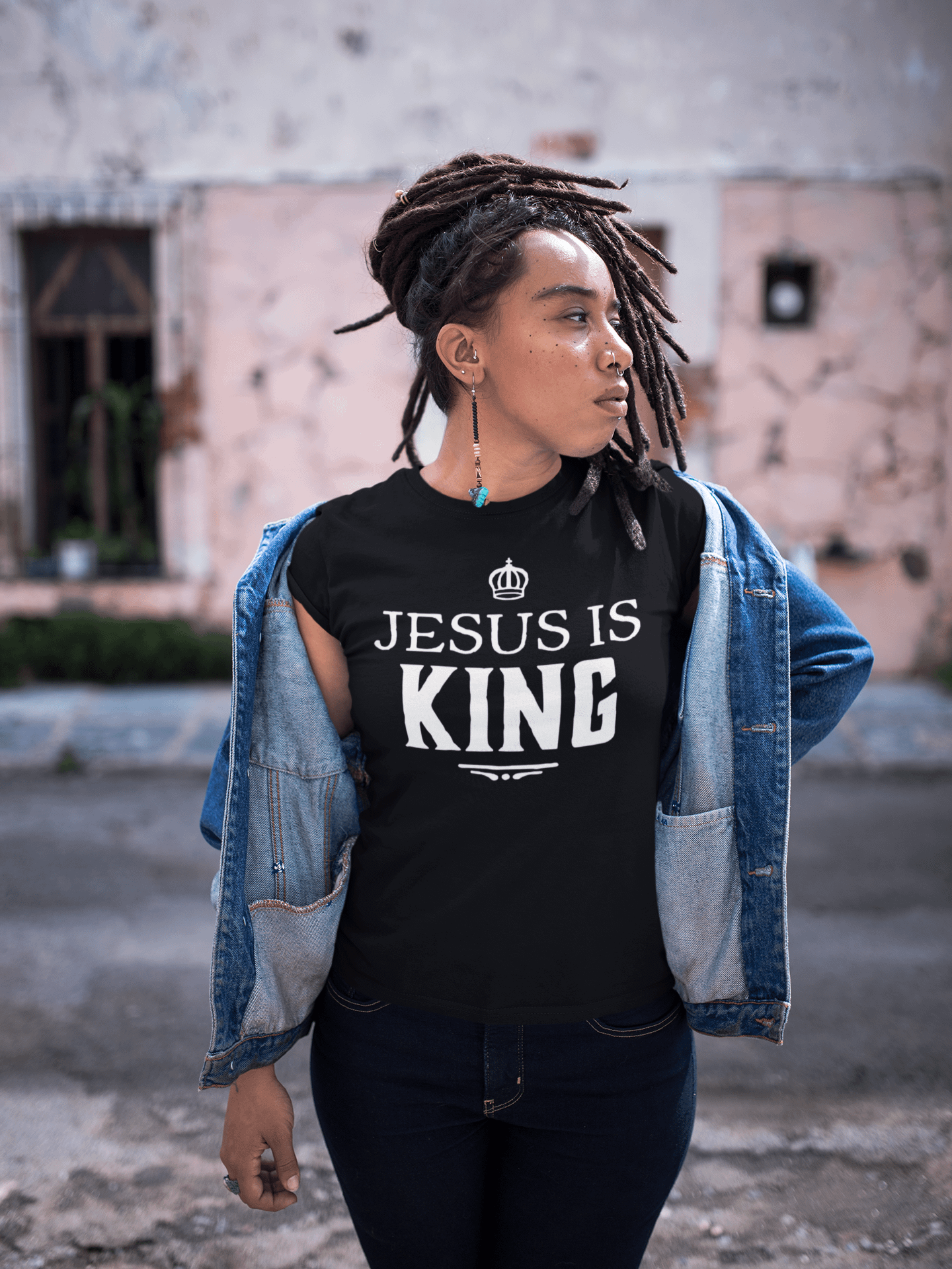 Black Christian Shirt Jesus Is King product image (2)