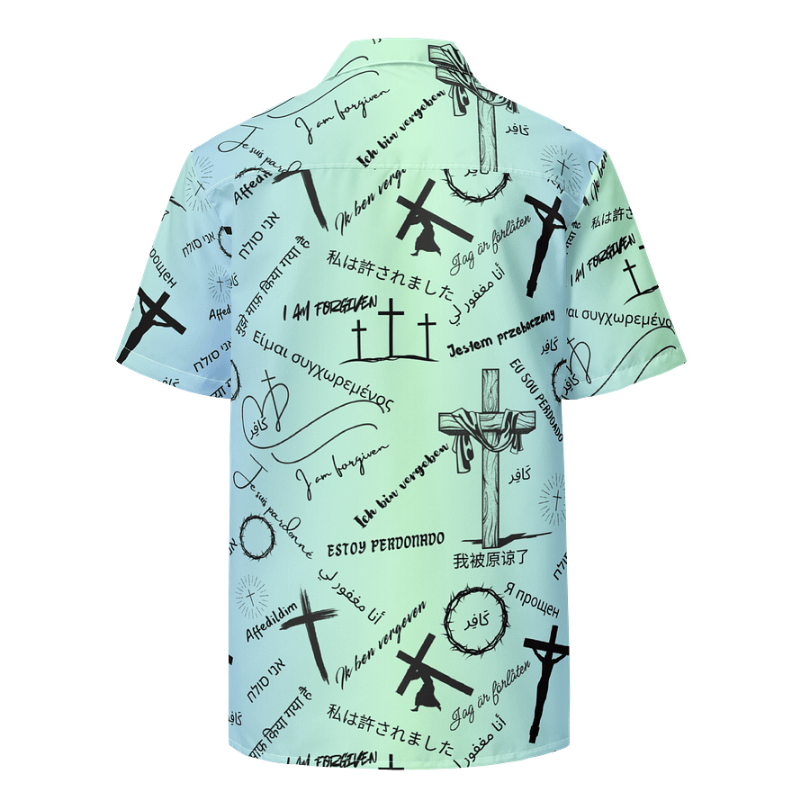 "I am forgiven" Bold Christian Hawaiian style shirt product image (2)