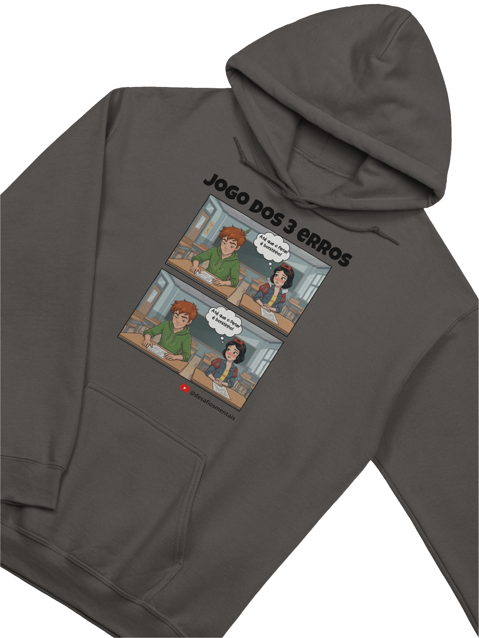 Hoodie Unissex (Jogo dos 3 Erros): Peter e Branca de Neve – Edição Clean product image (2)