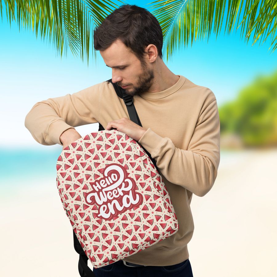 Hello Weekend Watermelon All Over Print Backpack product image (6)