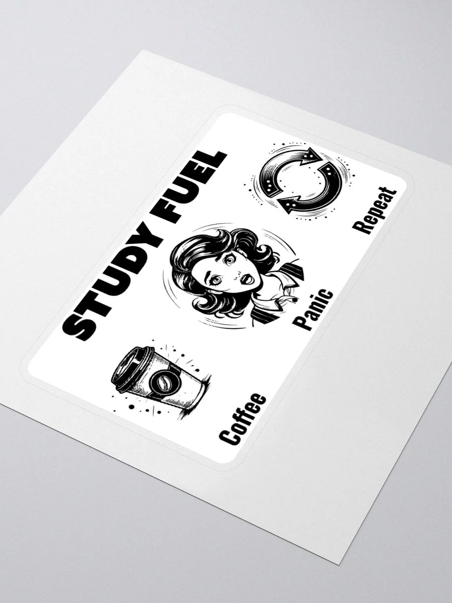 Study Fuel: Coffee Panic Repeat Funny Coffee Lover Sticker product image (7)