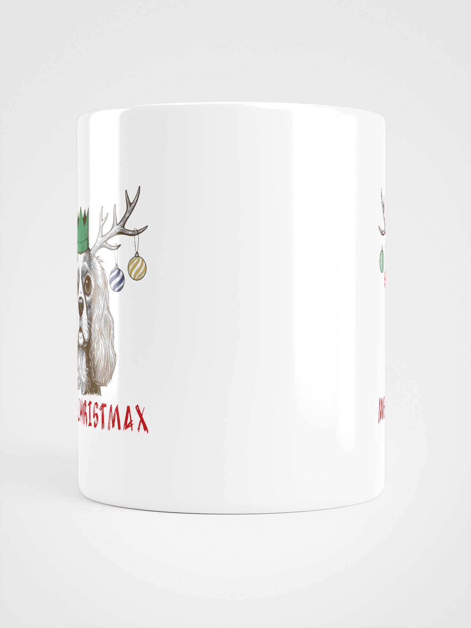 White Glossy Mug with Merry ChristMax Line Art product image (6)