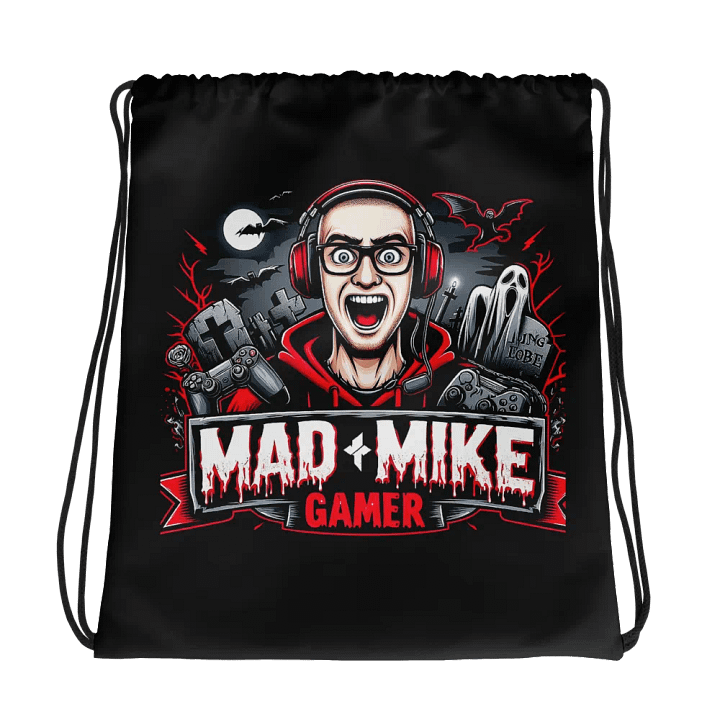 Spooky Gamer All-Over Drawstring Bag product image (1)