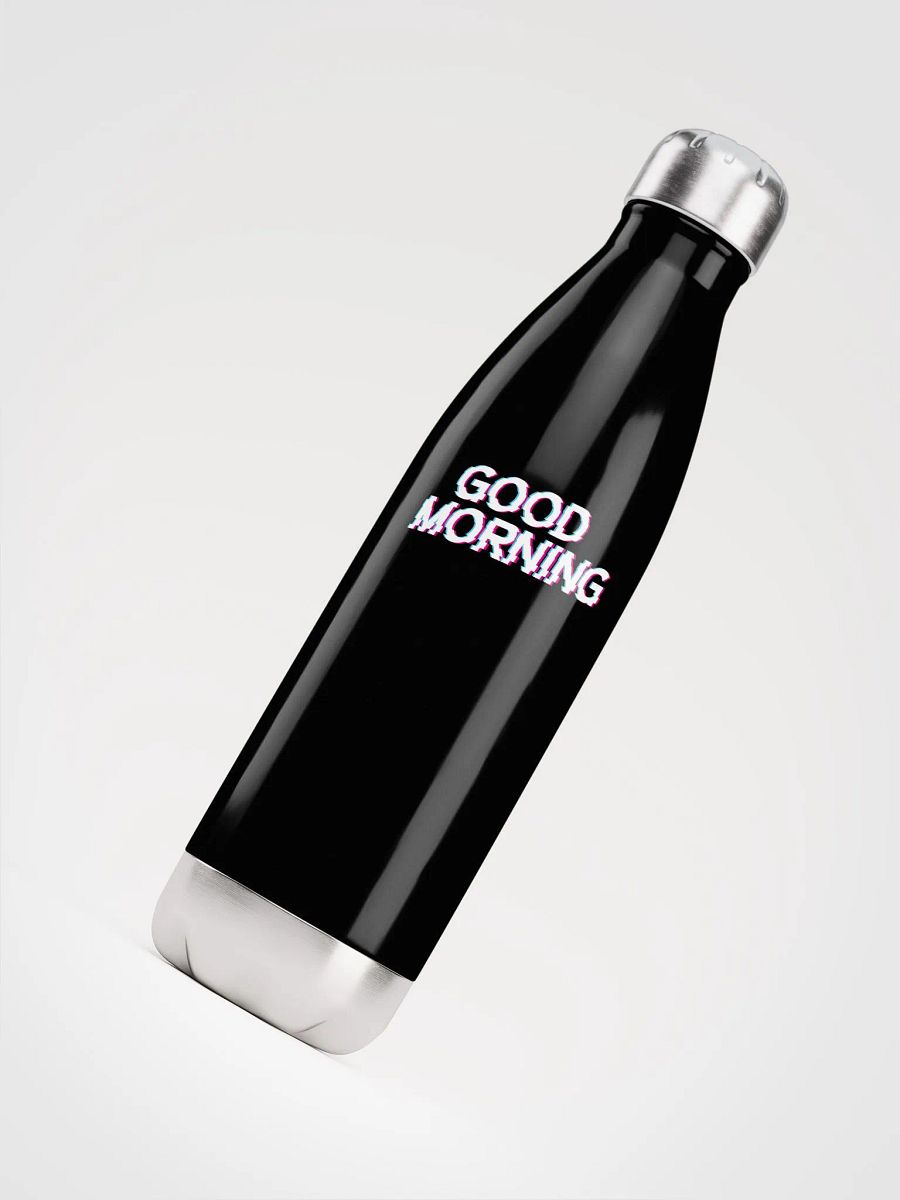 Good Morning Black Stainless Steel Water Bottle product image (4)