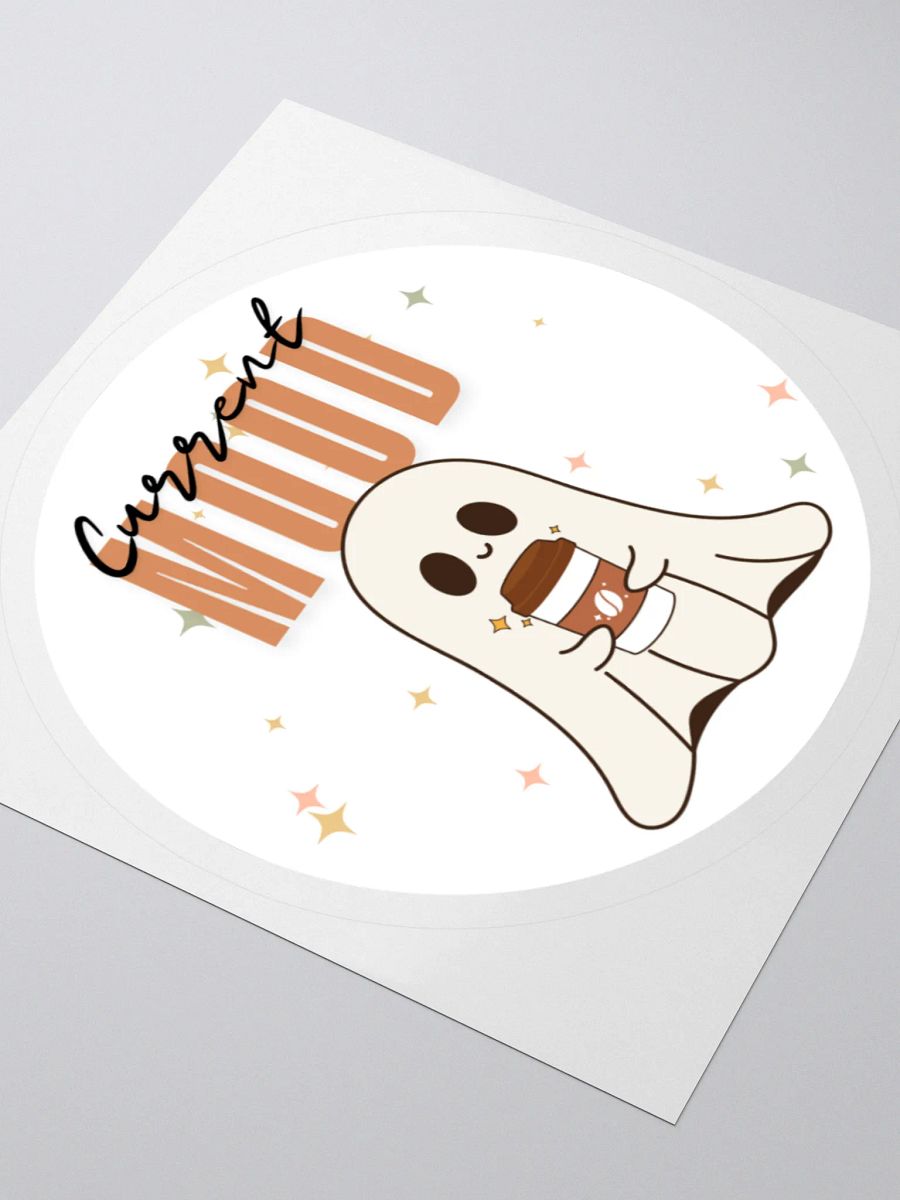 Current Mood // Ghost and Coffee // Circle Sticker product image (3)
