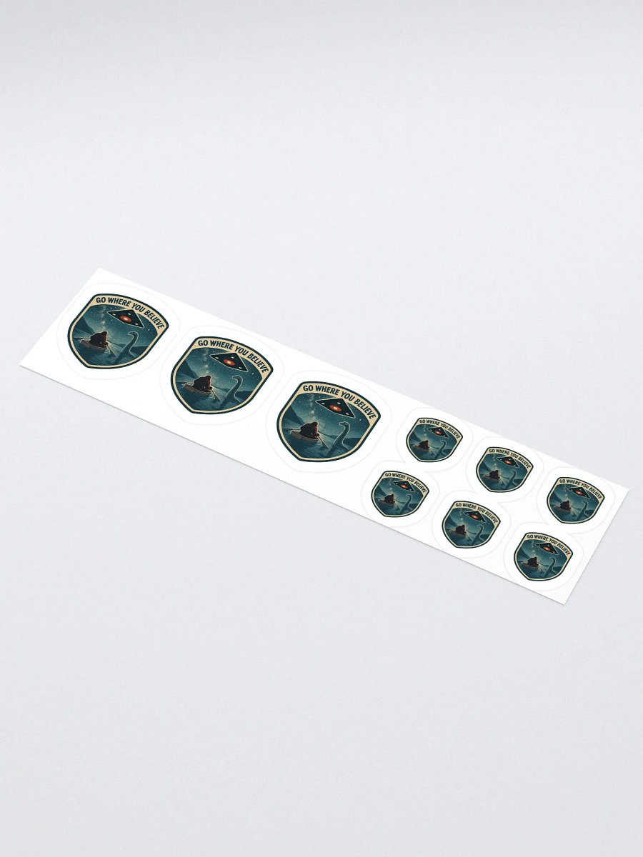 "Go Where You Believe" Cryptid & UFO Adventure Stickers product image (1)